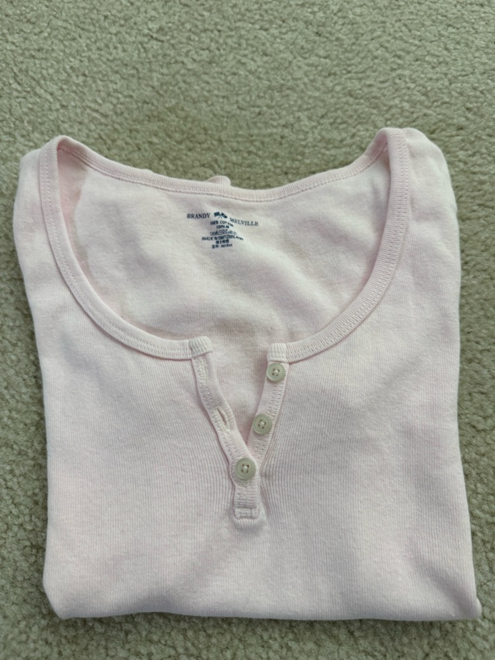 NWT Brandy Melville Light Blue Crew Neck Top - Picture 3 of 4